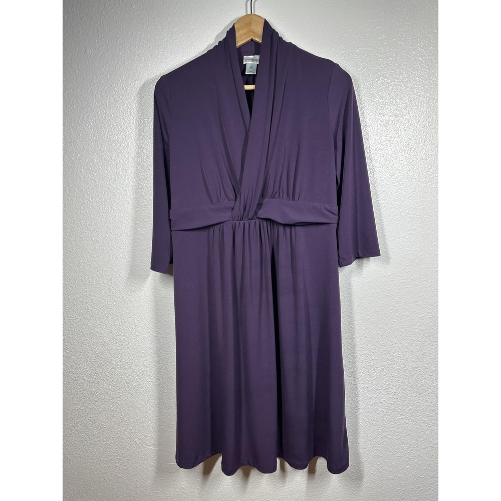 Motherhood Maternity Dress Womens Medium Empire Waist Stretch Jersey 3/4 Sleeve